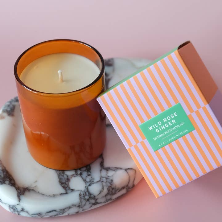 BOTANICA - Wholesale Jar/Filled Candle - Wild Rose + Ginger Essentials Candle | 8 oz.