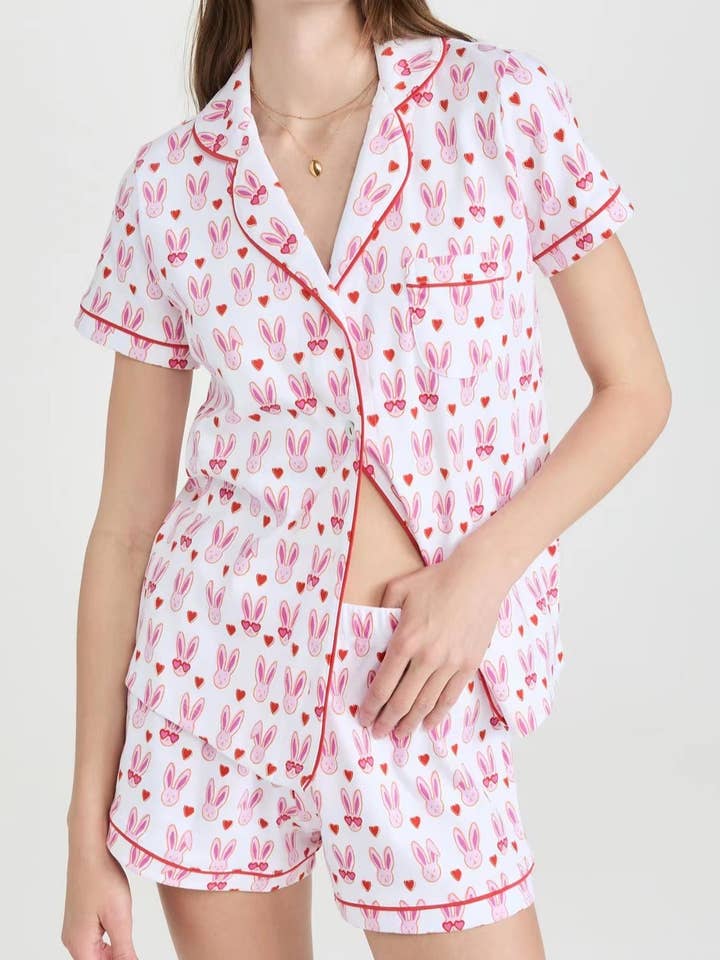 Rosa Clothing - Wholesale Lounge Set - Women's - Stylish Cartoon Print Summer Lounge Set