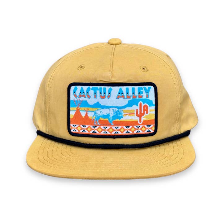 "TP"- CA 256 Biscuit/ Black Rope, Snapback Cap (2025) for wholesale by Cactus Alley Hat Co.