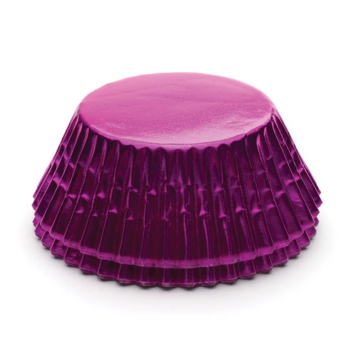 Fox Run Hot Pink Foil, Baking Cups, 32 count, 3.25" x 3.25" for wholesale by Fox Run Brands