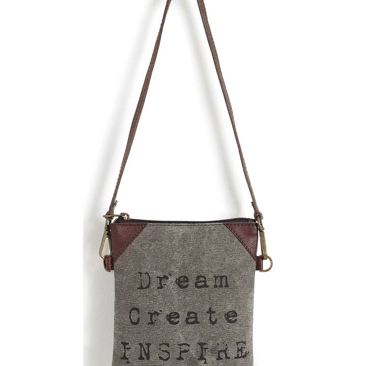 Mona B. - Wholesale Crossbody Bag - Women's - Dream Create Inspire Canvas Small Women's Crossbody Bag