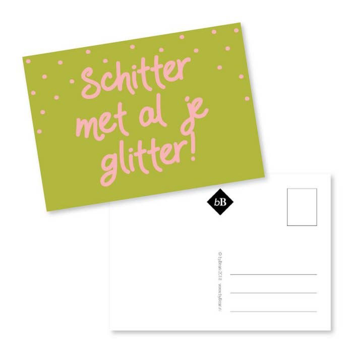 Carte à paillettes avec toutes vos paillettes pour la vente par byBean