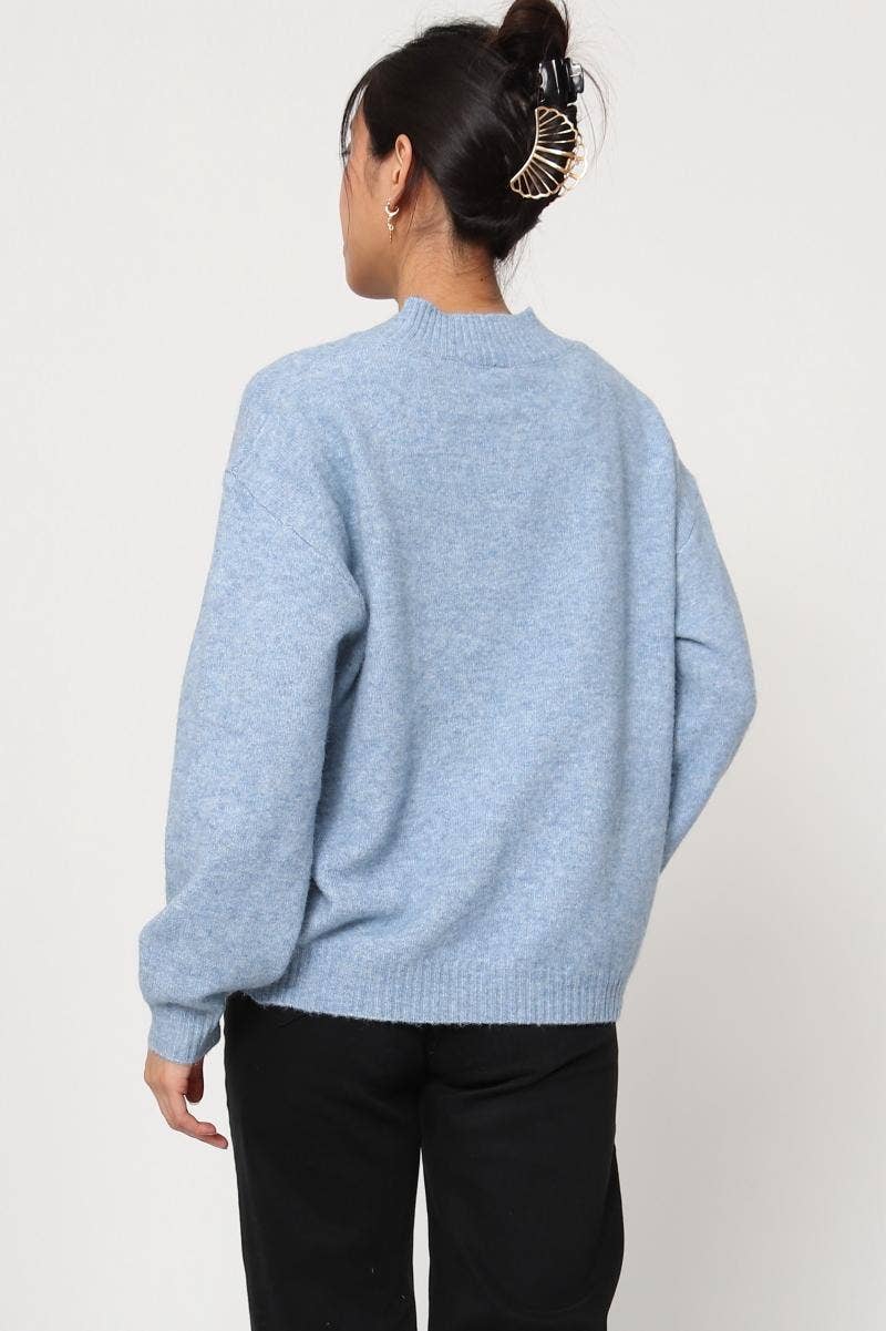 DIX-ONZE - Wholesale Knit Sweater - Women's - Soft Plain Sweater – Round Neck & Long Sleeves2