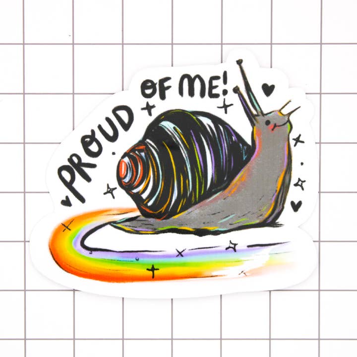 Rainbow Snail Vinyl Sticker for wholesale by Amy Hartelust Art and Illustration