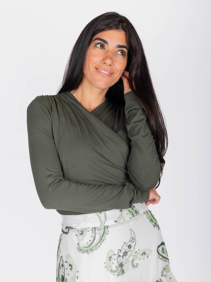 Nicole Top (Olive) for wholesale by Yakira Bella