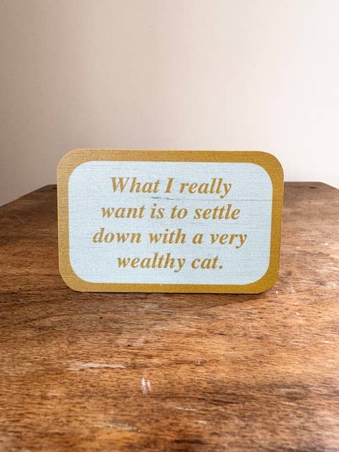 Aimant amusant en bambou - Ce que je veux vraiment, c'est m'installer pour la vente par Gifted Wholesale Ltd