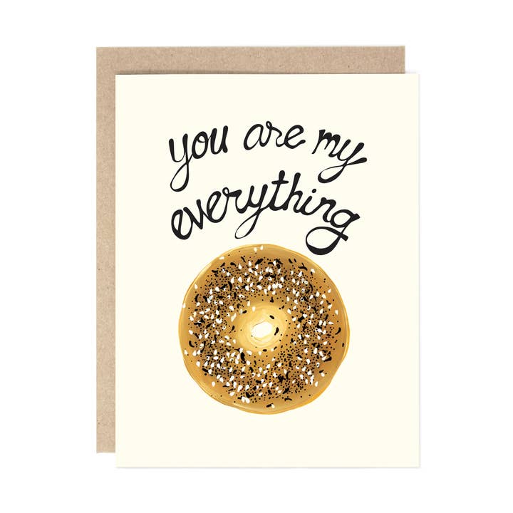 You Are My Everything Bagel Card for wholesale by Drawn Goods