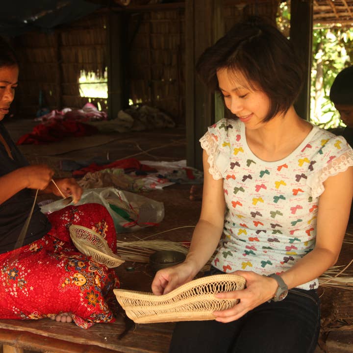 Baskets of Cambodia - Wholesale Basket - Eco Sustainable Fair Trade Woven Boat Shaped Bread Basket