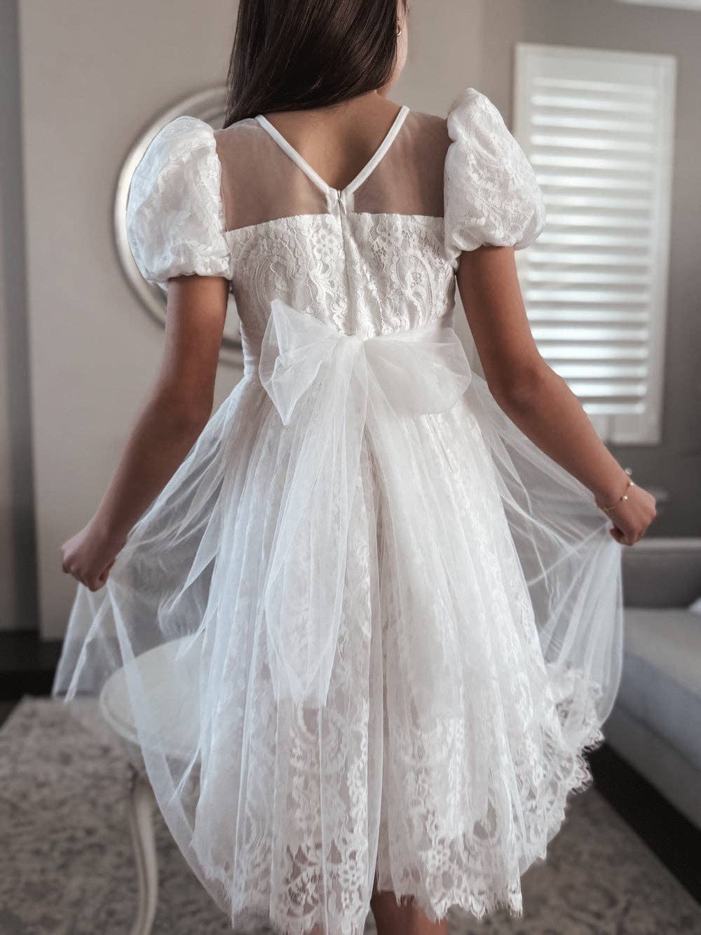 A Little Lacey – wholesale Dress – Kids – Genevieve Girls White Lace Dress7