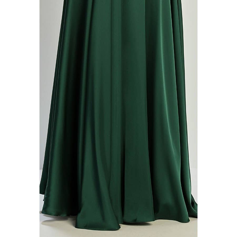 Babyfox Apparel – Vestido - Mulher por atacado – Top sem alças com nó torcido em linha A de cetim para dama de honor10