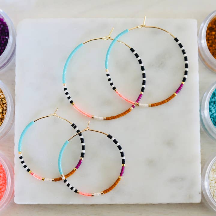 Girls Day Out by Amy Houston - Wholesale Hoop Earrings - Resort miyuki glass beaded hoop earrings8