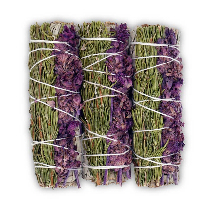 Faiza Naturals - Wholesale Sage Bundle - Lavender with Rosemary and White Sage Bundles0