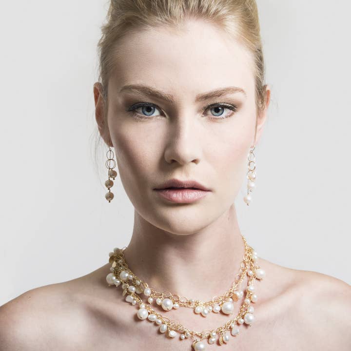 Venus Pearls and Charms Necklace for wholesale by Mabel Chong