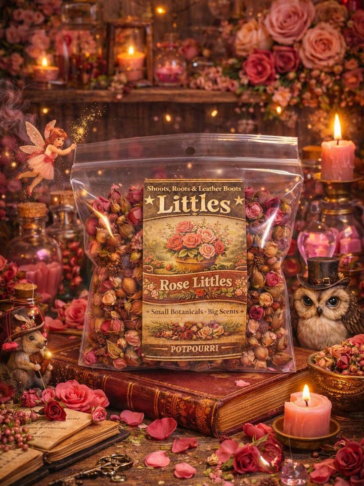 The Littles- Rose Handcrafted Potpourri. for wholesale by Shoots, Roots & Leather Boots