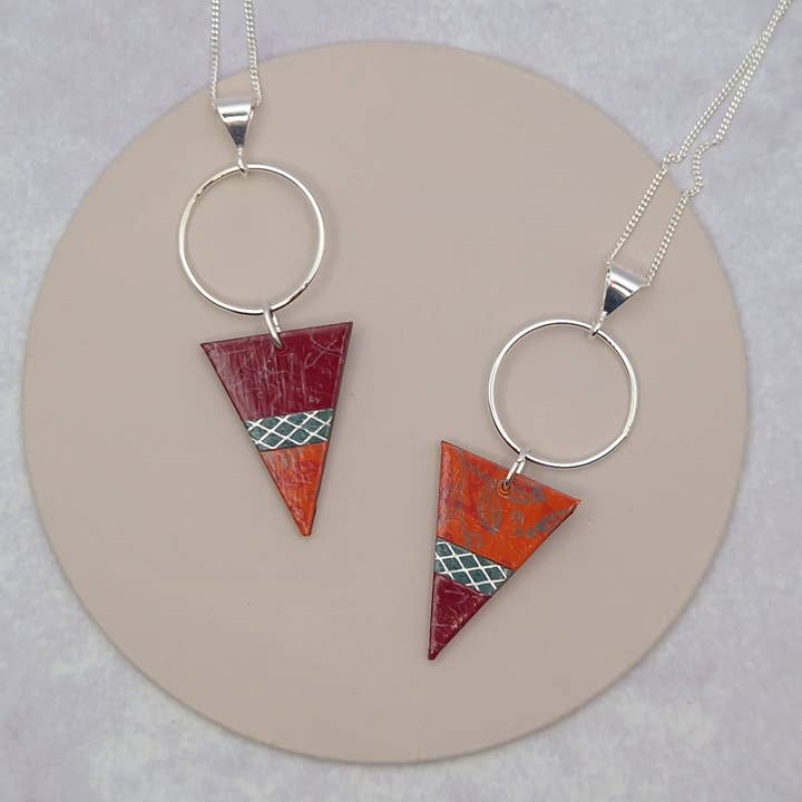 Triangle Pendant - Autumn Orange for wholesale by Circle & Dash