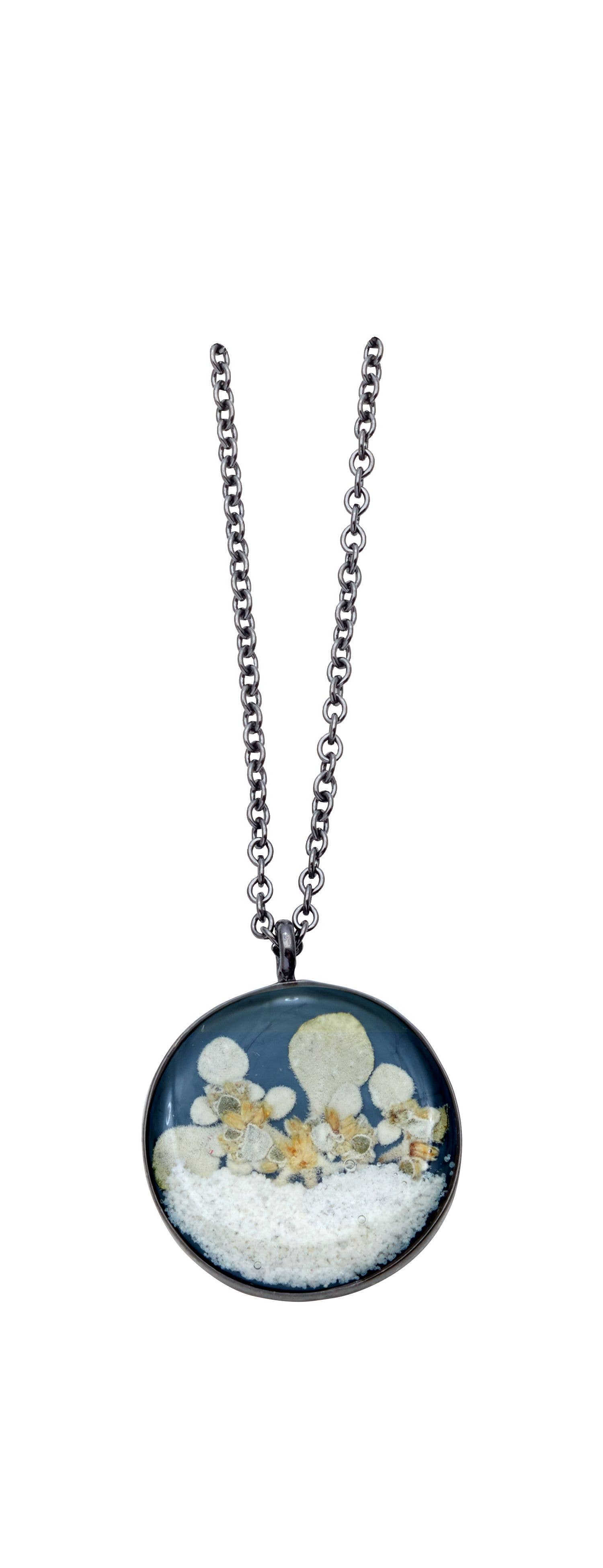Shari Dixon - Wholesale Pendant/Charm Necklace - "Succulents" Silverleaf Medium Round Necklace1