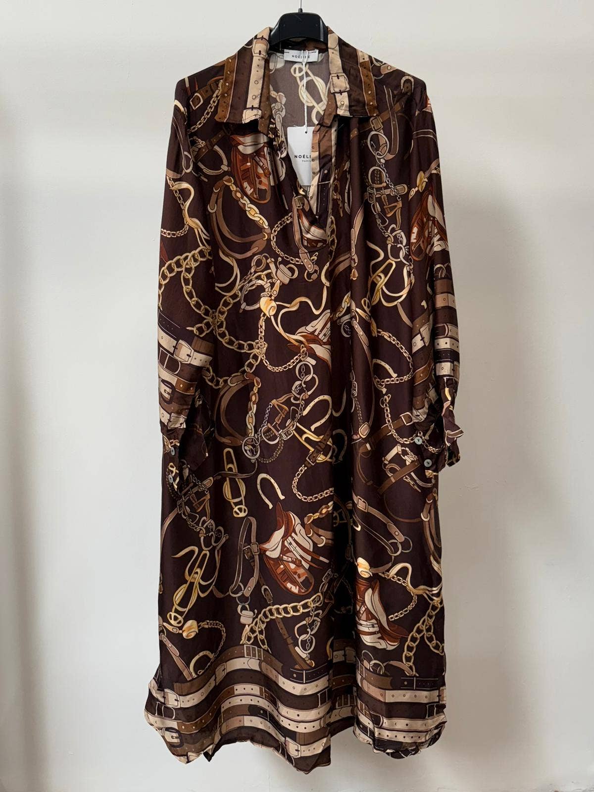 NOELINE - Vente Robe – femme - Robe satinée en viscose et soie 2309-SATIN FANTAISIE8