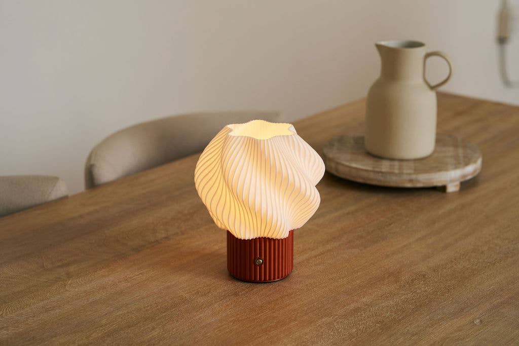 Colorless Mini Swirl Portable Lamp, Wireless and Rechargeable for wholesale on Faire1
