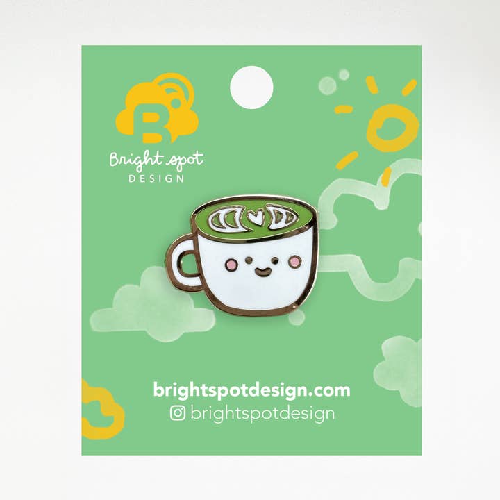 Pin de esmalte Matcha para venta al por mayor de Brightspot Design