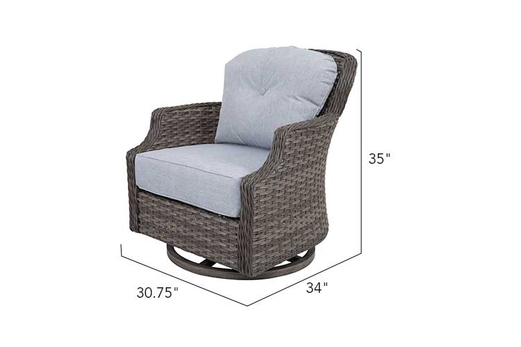 Grey Tenaya 4-Piece Firepit Set with Swivel Rocking Chairs for wholesale on Faire4
