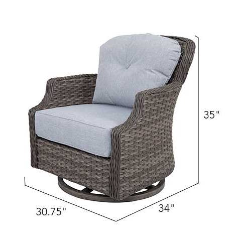Grey Tenaya 4-Piece Firepit Set with Swivel Rocking Chairs for wholesale on Faire4