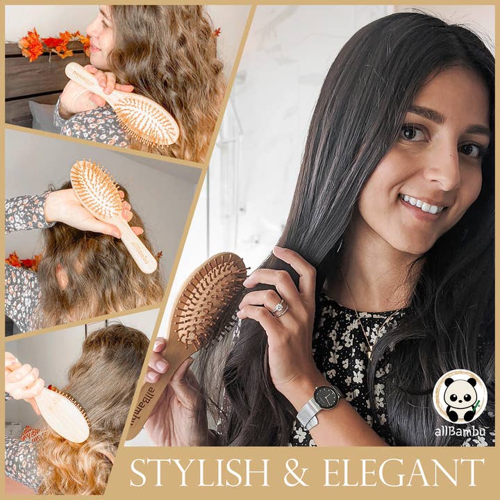 allBambu Inc - Wholesale Hair Brush/Comb - Bamboo Hairbrush - Oval6