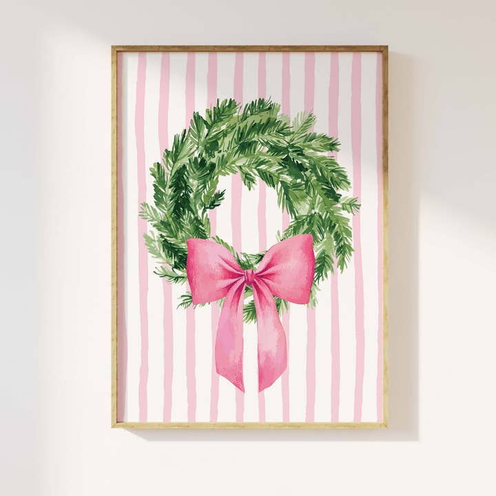 Couronne de Noël Imprimée Coquette pour la vente par April Lane Art