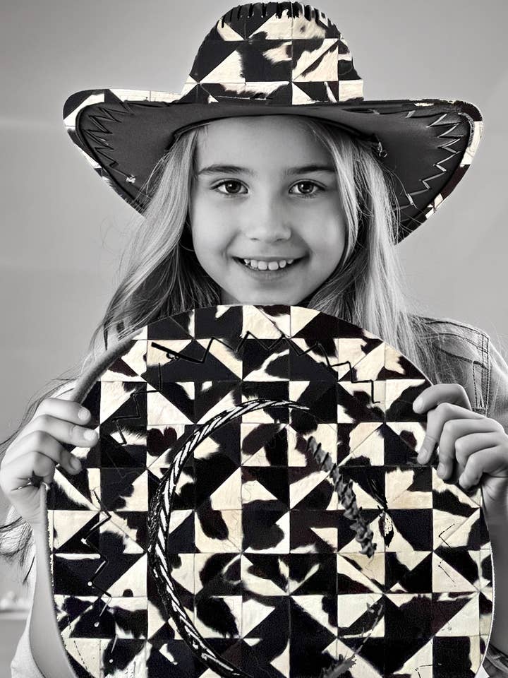 Leather Modern Black White Rug 180 x 275 cm/ 6 x 9 ft. for wholesale by Rugs To Go, Inc.