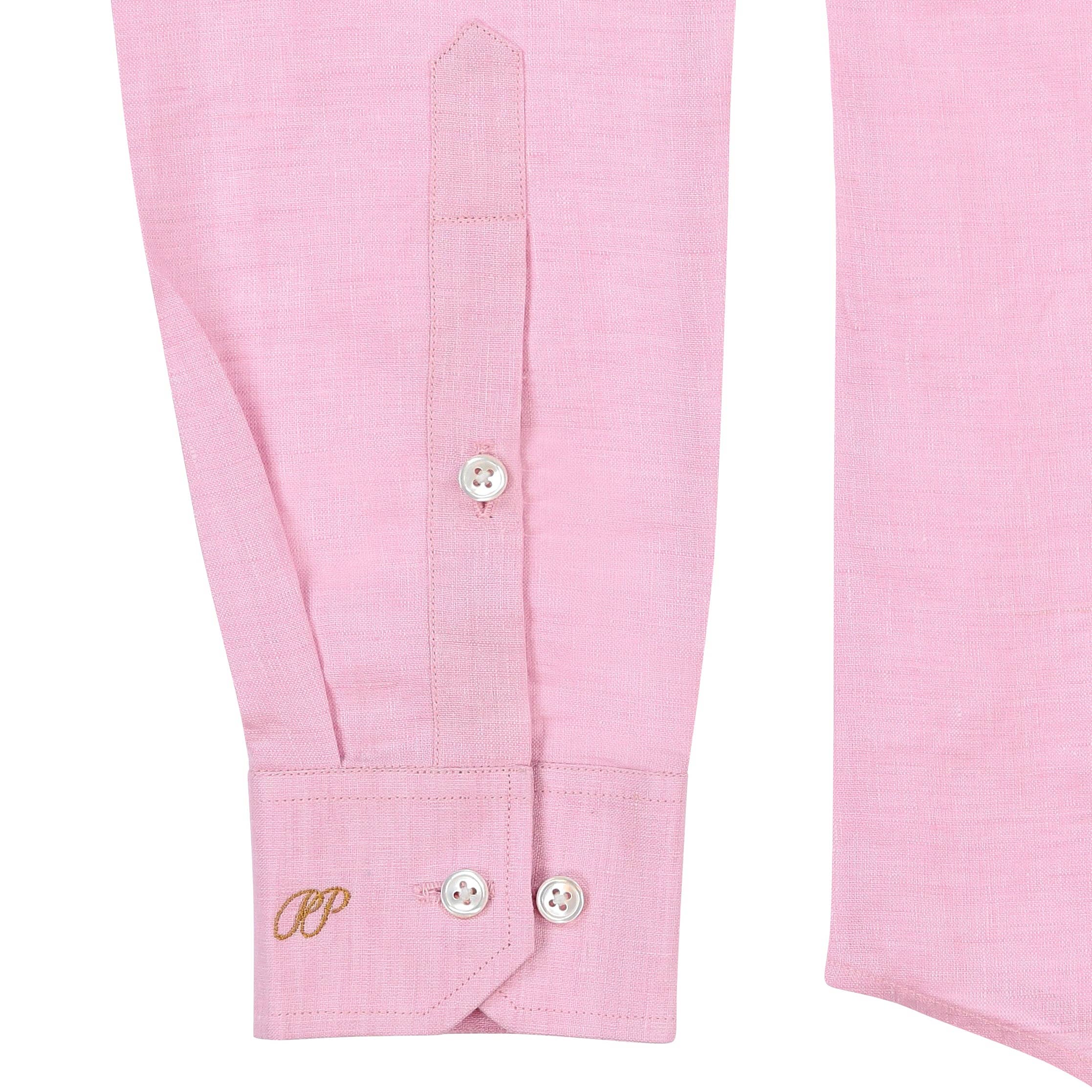 PIETER PETROS - Wholesale Button Down Shirt - Men's - Male Linen Shirt - Pink1