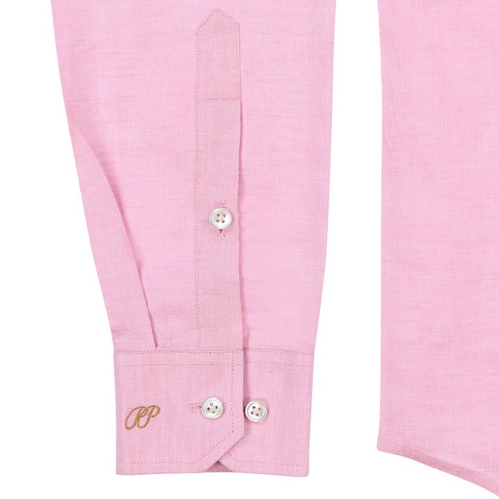 PIETER PETROS - Wholesale Button Down Shirt - Men's - Male Linen Shirt - Pink1