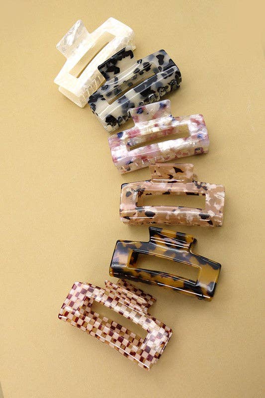 JOSSLYN by wall to wall - Wholesale Hair Clip - Women's - RECTANGLE CELLULOSE HAIR CLAW CLIP | 40H61516