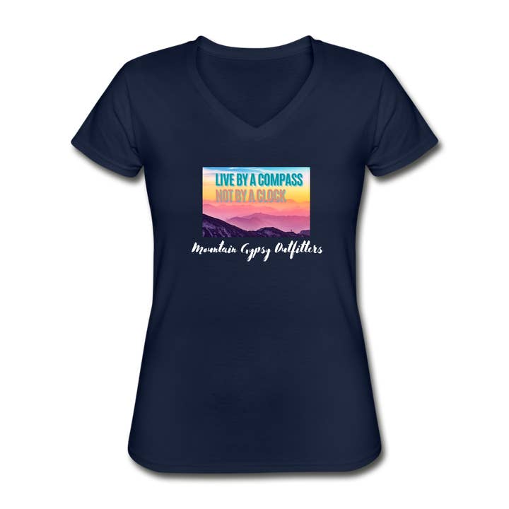 Live By a Compass V-neck Tee for wholesale by Mountain Gypsy Outfitters