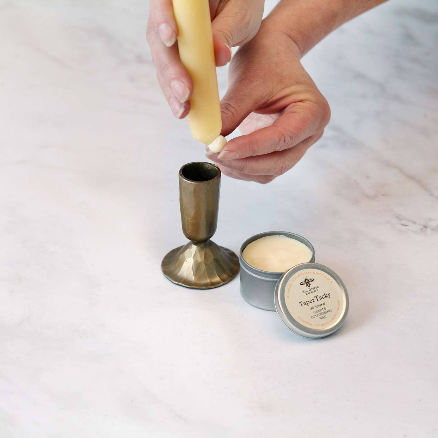 Big Dipper Wax Works - Wholesale Tapered Candle/Candlestick - Candle Positioning Wax – Beeswax Blend – 1.7 oz Tin5