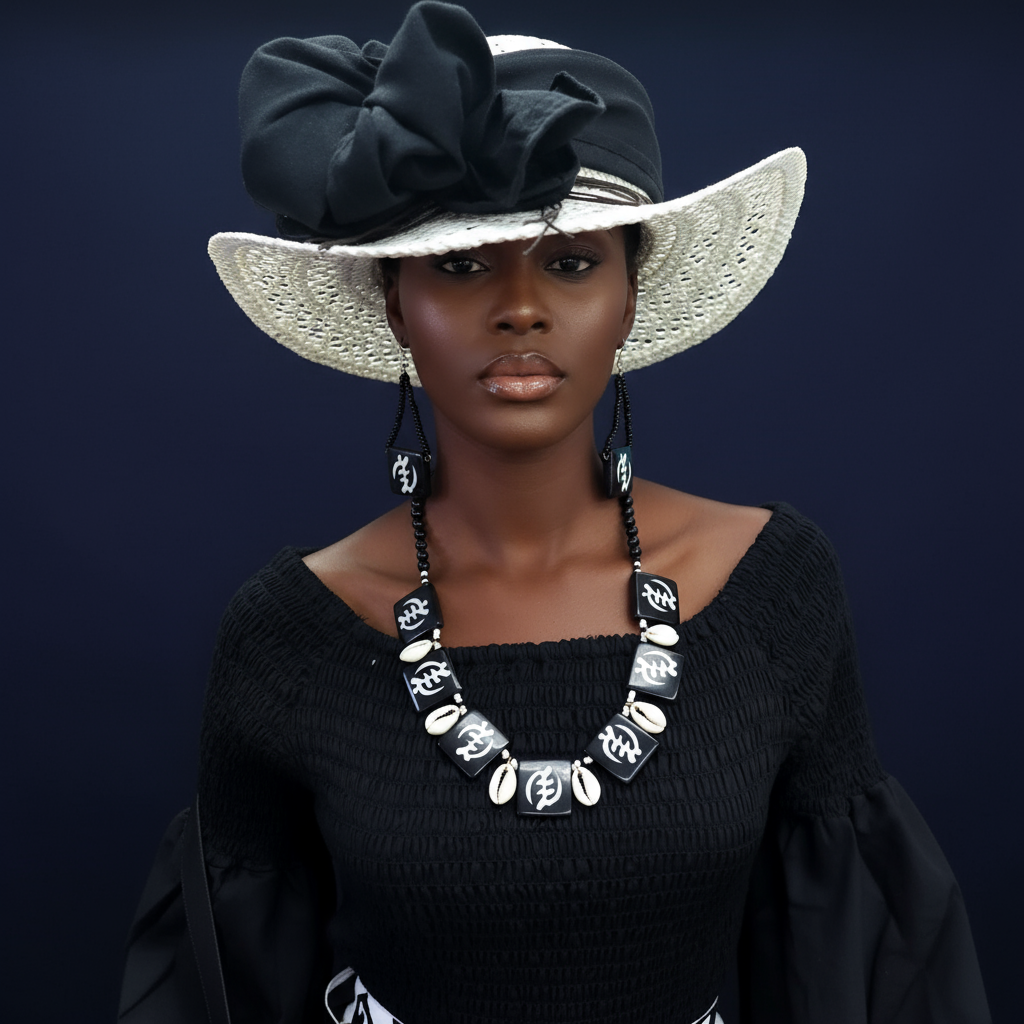 India Batik - Wholesale Jewelry Set - Necklace & Earnings Set -Cowrie Shell3