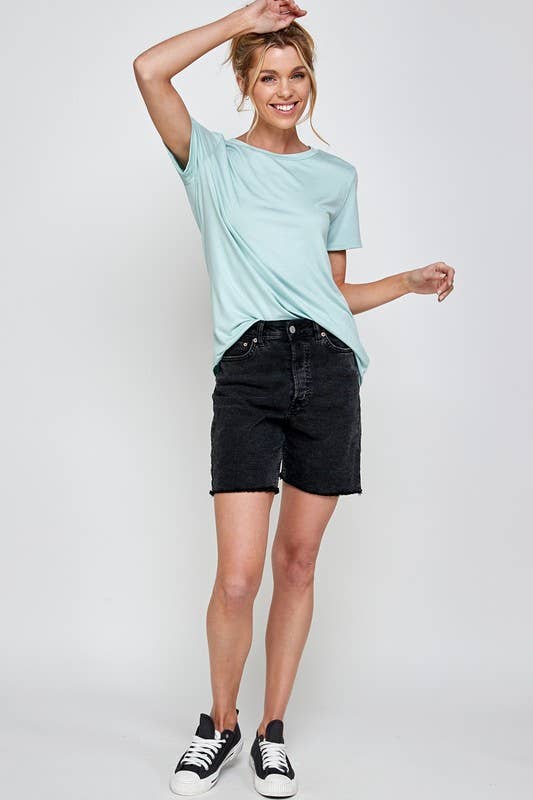 A.gain - Vendita all'ingrosso Maglietta - Donna - A.gain Top basico a maniche corte tinta unita taglie comode9