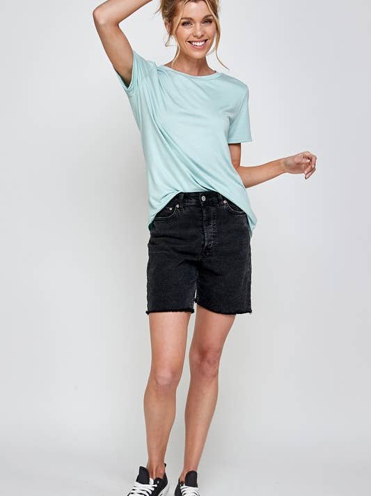 A.gain - Wholesale T-Shirt - Women's - 10733SSP07 - PLUS SIZE BASIC SOLID SHORT SLEEVE TOP9