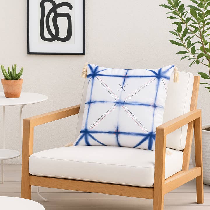 Eureka Indigo Cushion Cover for wholesale by Bit of Meraki