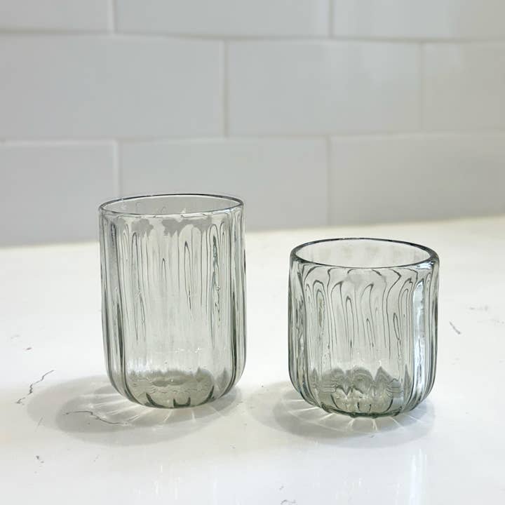 Villa Lua Home - Wholesale Drinking Glass/Cup - Handblown Fluted Tumbler, *New Rounded Bottom