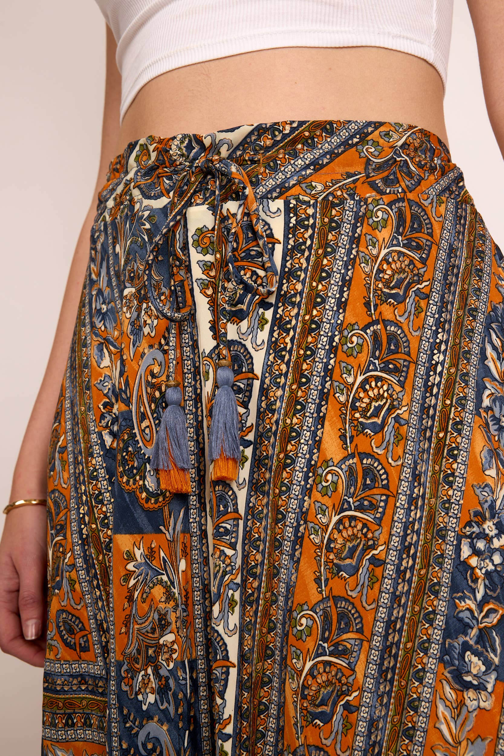  RED COMBO BLACK COMBO TURQUOISE COMBO  Boho Skirt in Cold Silk with Ethnic Print – Handmade for wholesale on Faire3