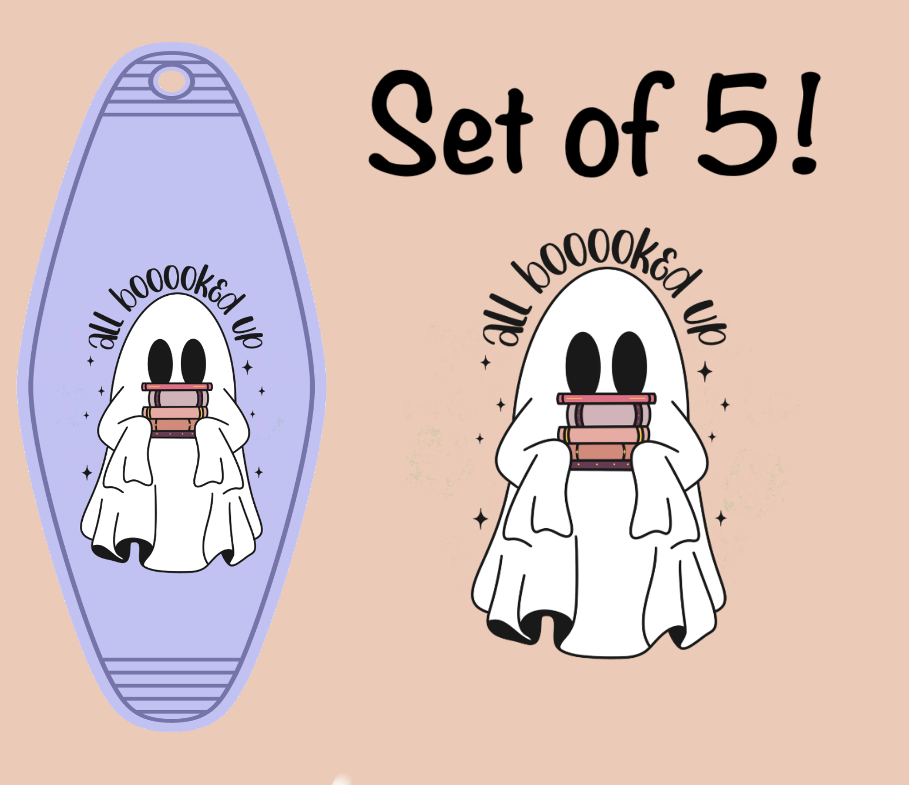 Anthroverse - Wholesale Sublimation Transfer - All Booked Up Ghost (MOTEL KEYCHAIN)0