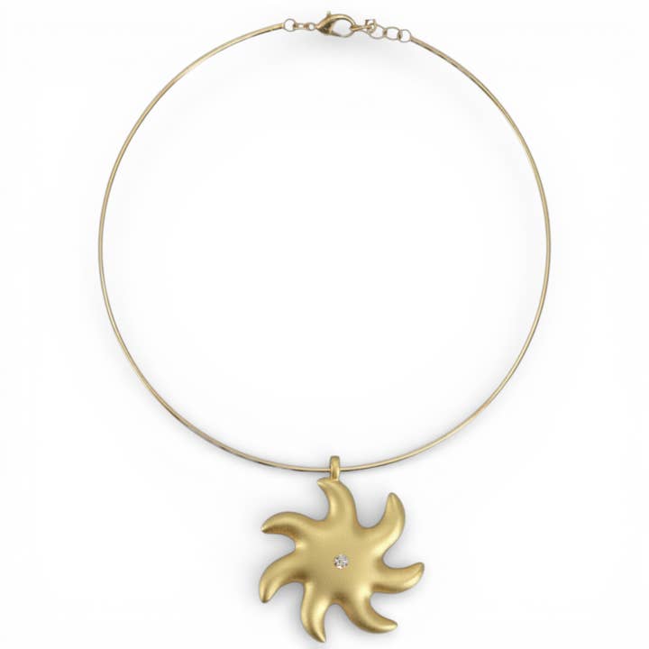 Bijoux Envie Statement Jewelry - Vente Collier ras-de-cou - Collier Vintage Cadran Solaire de Plage | Bijoux Statement