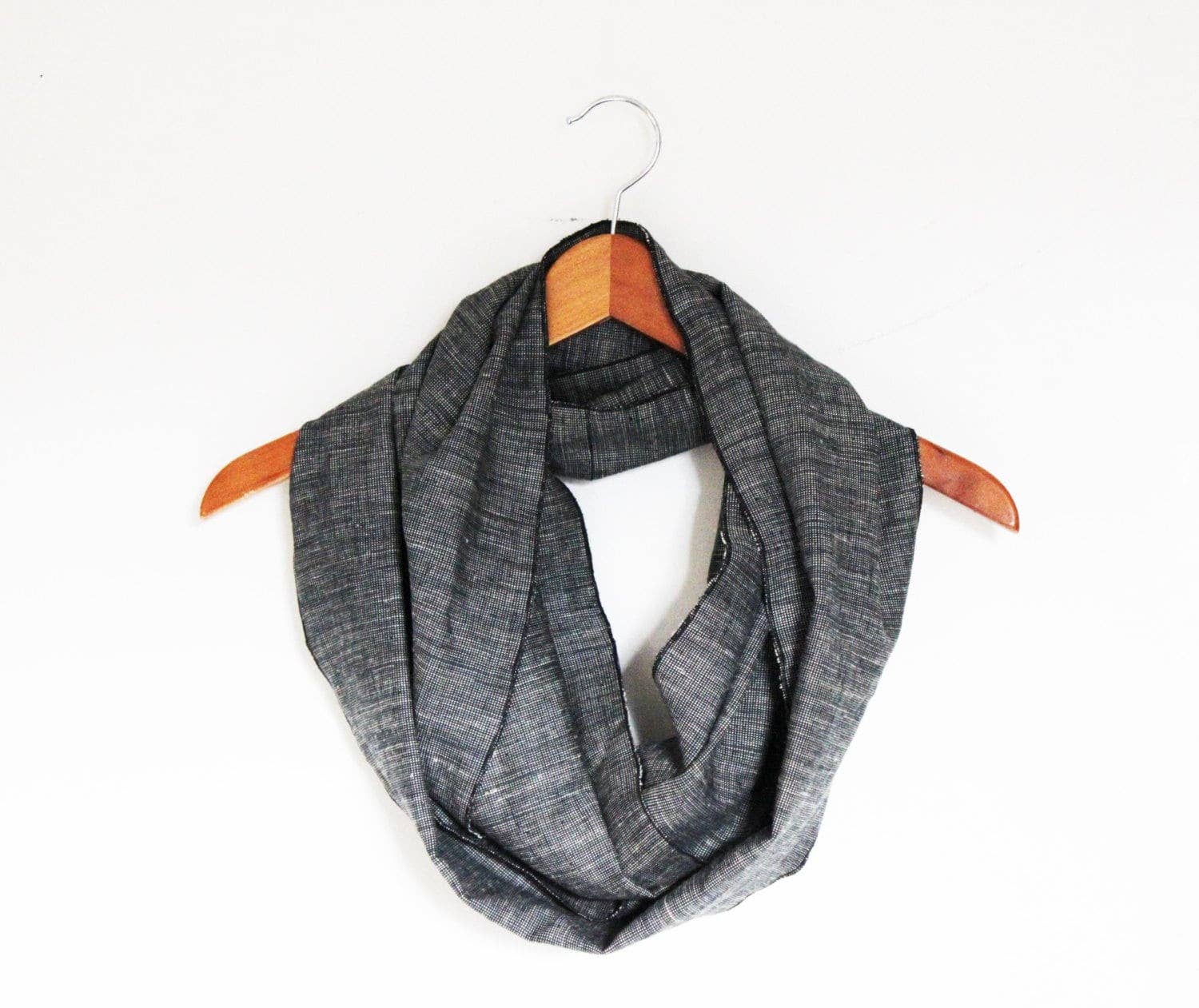Rowan Grey - Wholesale Scarf - Unisex - Hemp and Organic Cotton Woven Infinity Scarf0