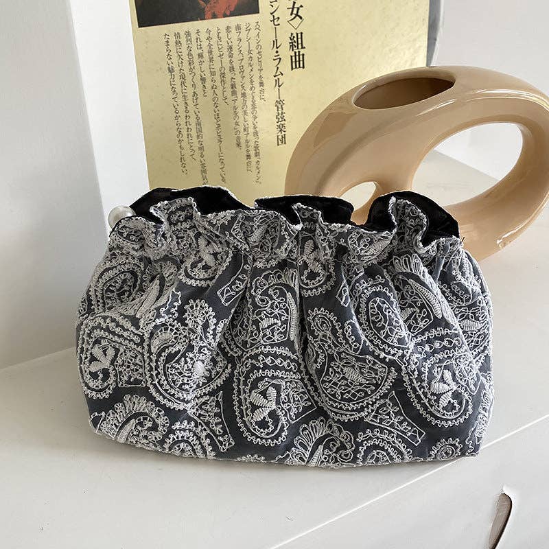 Dipped Shop - Wholesale Makeup/Cosmetic Bag - Floral Embroidered Lace Cosmetic Bag DPCB212