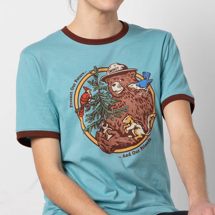 The Landmark Project - Wholesale Screen Printed T-Shirt - Unisex - Smokey's Friends Ringer Tee