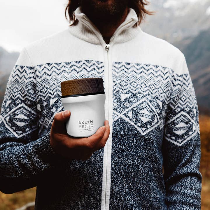 Bklyn Bento - Wholesale Voedselopslagcontainer - Voedselpot Klein (10oz) +bamboe lepel2