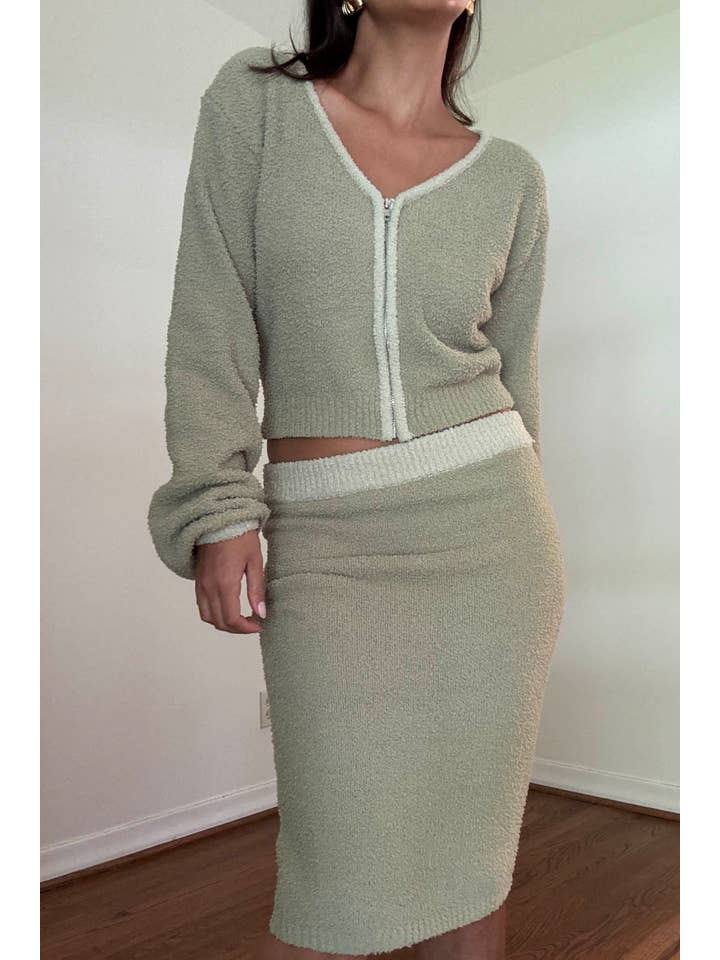 Salty - Wholesale Top & Skirt Set - Women's - CROP VNECK TOP & TOP & MINI SKIRT SET21