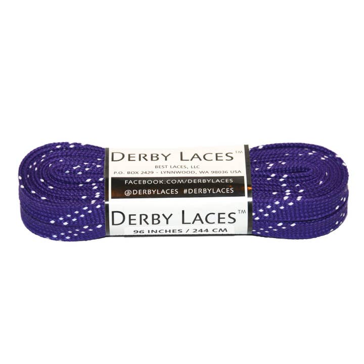 Lacets Derby violets de 96 pouces (244 cm), lacets de roller derby cirés pour la vente par Derby Laces