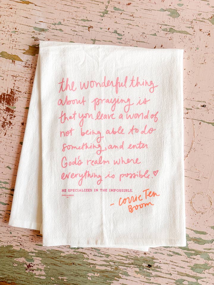 The Wonderful Thing Flour Sack Towel for wholesale by Doe A Deer