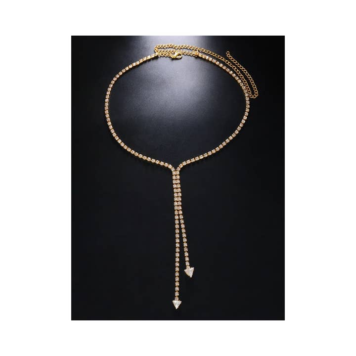 MoodGold - Wholesale Y-Neck/Lariat Necklace - Urban Evening Normcore Rhinestone Necklaces Accessories3