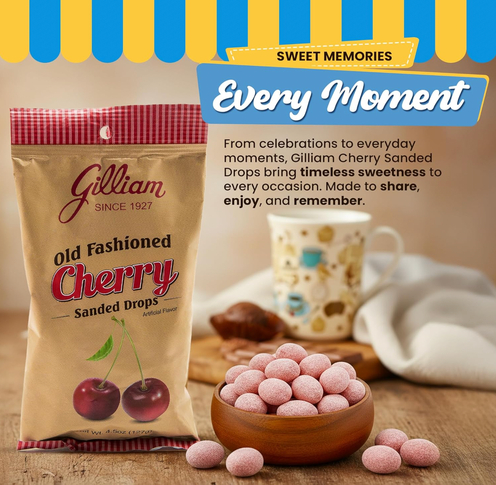 Quality Candy Company – Engroshandel Bolcher – Gilliam Kirsebærdrops 12 stk. x 4,5 oz6